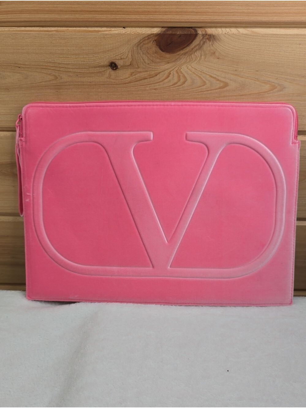 Valentino Pink Soft Plush Laptop Bag Case XL NWOT